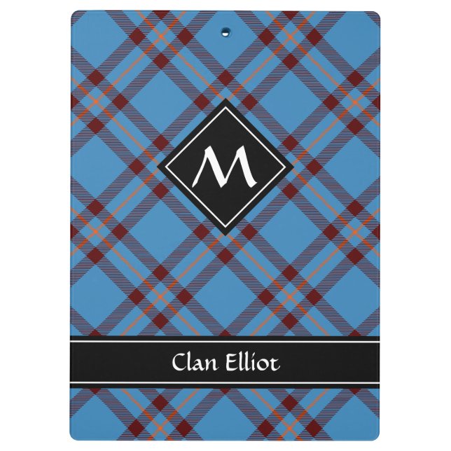 Clan Elliot Ancient Tartan Clipboard (Back)