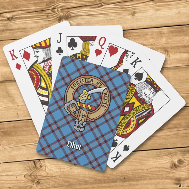 Clan Elliot Crest over Ancient Tartan Playing Cards (Creator Uploaded)