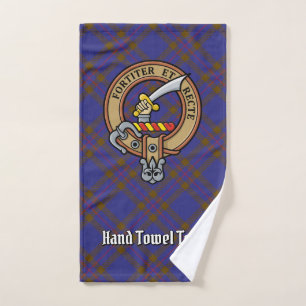 Clan Elliot Crest over Modern Tartan Bath Towel Set