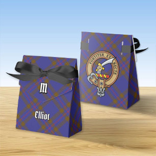 Clan Elliot Crest over Modern Tartan Favour Box