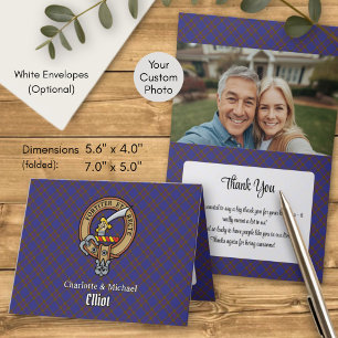 Clan Elliot Crest over Modern Tartan Invitation