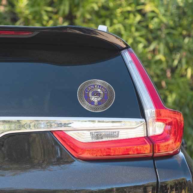 Clan ELLioT Crest & Tartan Knot (Car Side)