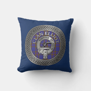 Clan ELLioT Crest & Tartan Knot Cushion
