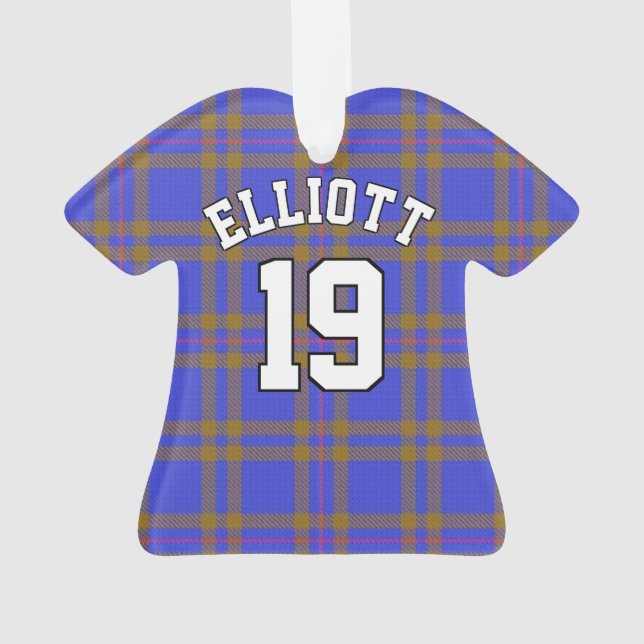 Clan Elliot Elliott Tartan Christmas Jersey Ornament (Back)