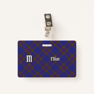 Clan Elliot Modern Tartan Badge ID Badge