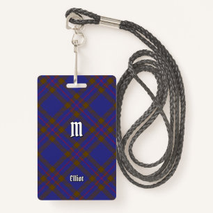 Clan Elliot Modern Tartan Badge ID Badge