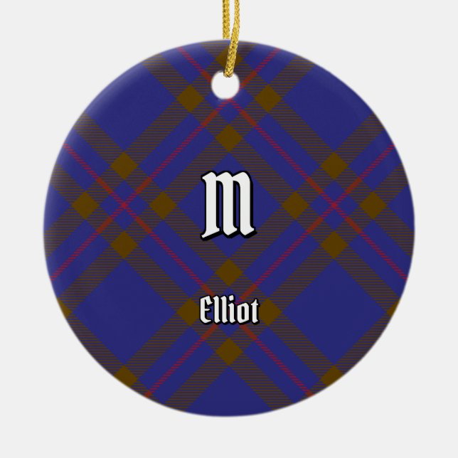 Clan Elliot Modern Tartan Ceramic Ornament (Front)