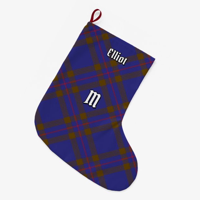 Clan Elliot Modern Tartan Christmas Stocking (Front (Hanging))