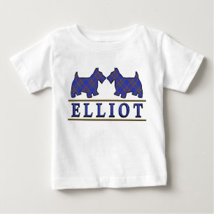 Clan Elliot Scottie Dogs Scottish Clan Tartan Baby T-Shirt
