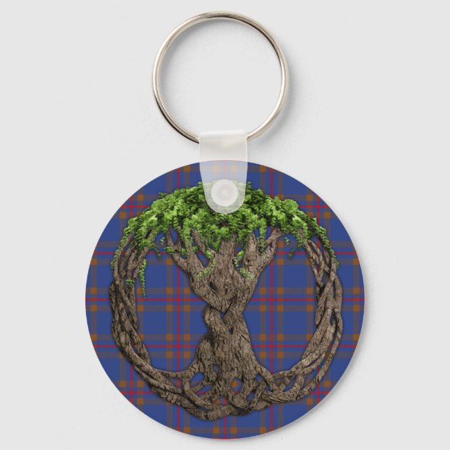 Clan Elliot Tartan And Celtic Tree Of Life Key Ring (Front)