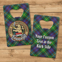 Clan Farquharson Crest over Tartan