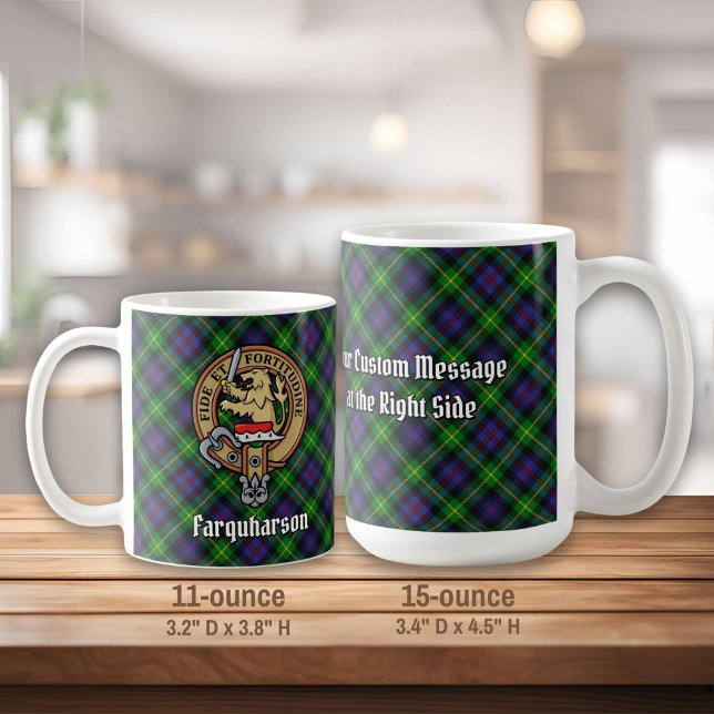 Clan Farquharson Crest over Tartan Coffee Mug (Creator Uploaded)