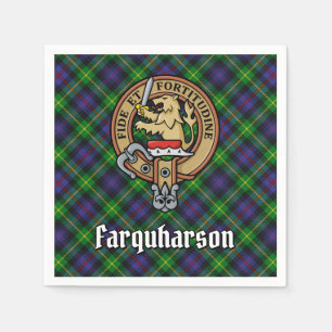 Clan Farquharson Crest over Tartan Napkin