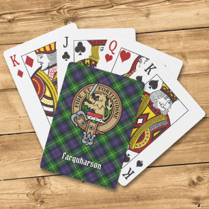 Clan Farquharson Crest over Tartan Playing Cards