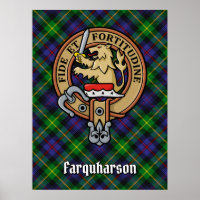 Clan Farquharson Crest over Tartan