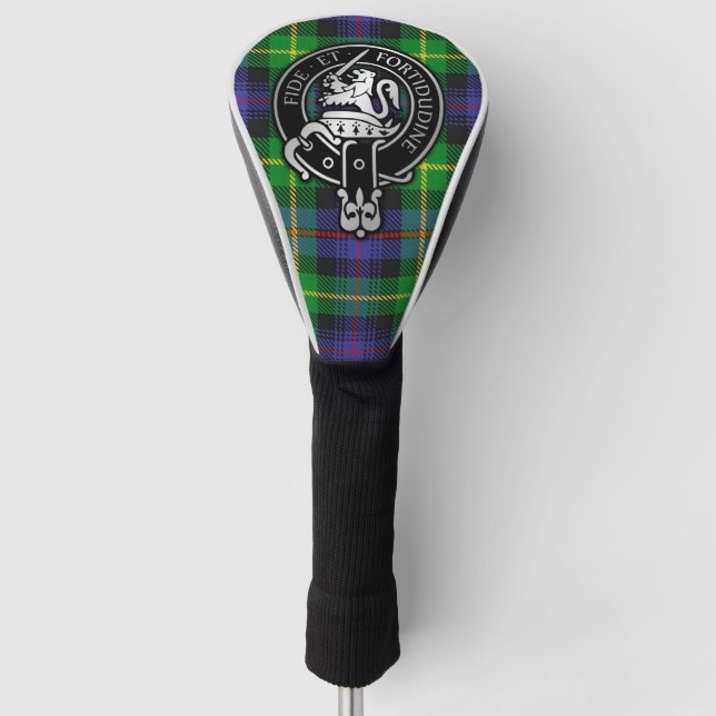 Clan Farquharson Crest & Tartan Golf Head Cover (Front)