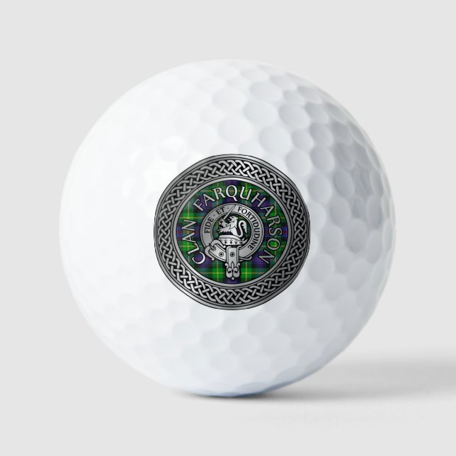 Clan Farquharson Crest & Tartan Knot Golf Balls (Front)