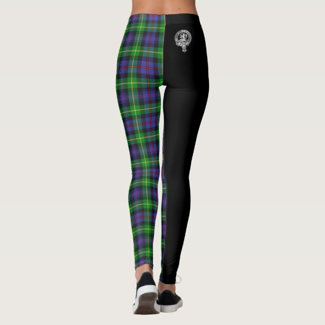 Clan Farquharson Crest & Tartan Leggings (Back)