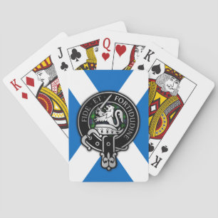 Clan Farquharson Crest & Tartan on Saltire Playing Cards
