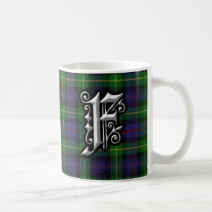 Clan Farquharson Letter F Monogram Tartan Coffee Mug