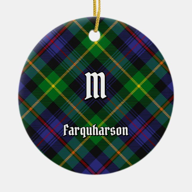 Clan Farquharson Tartan Ceramic Ornament (Front)