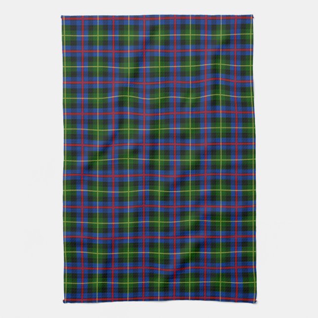 Clan Farquharson Tartan Tea Towel (Vertical)