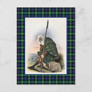 Clan Farquharson Vintage Illustration Tartan Frame Postcard