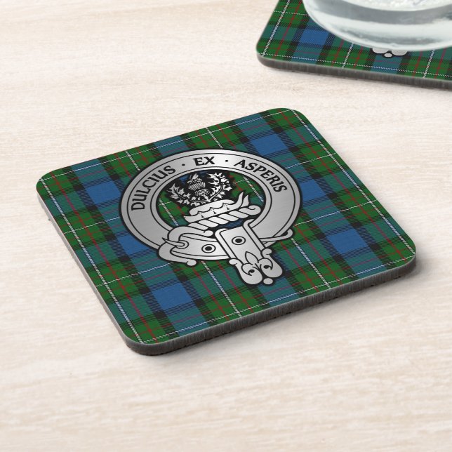 Clan Ferguson Crest & Atholl Tartan Coaster (Left Side)