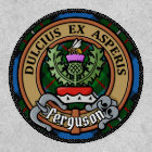 Clan Ferguson Crest over Tartan