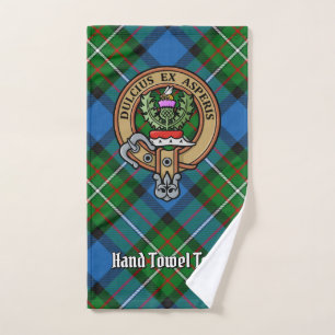 Clan Ferguson Crest over Tartan Bath Towel Set