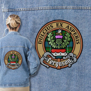 Clan Ferguson Crest over Tartan Denim Jacket
