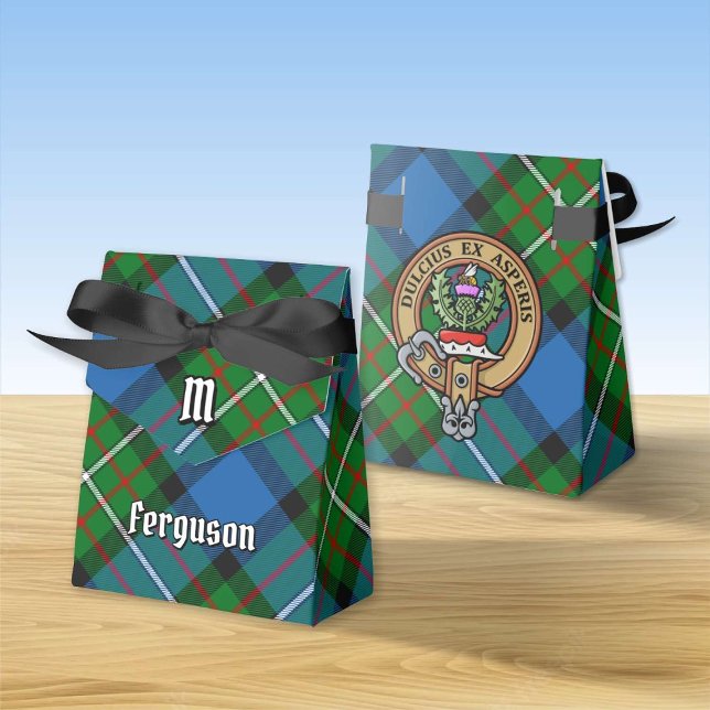 Clan Ferguson Crest over Tartan Favour Box (Creator Uploaded)