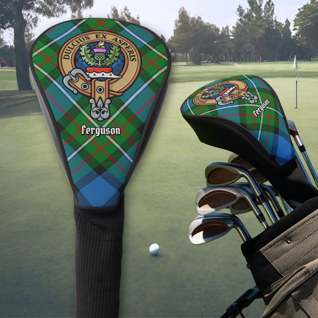 Clan Ferguson Crest over Tartan Golf Head Cover (Creator Uploaded)