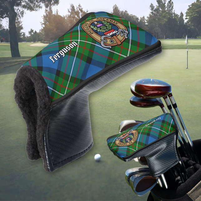 Clan Ferguson Crest over Tartan Golf Head Cover (Creator Uploaded)
