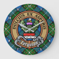 Clan Ferguson Crest over Tartan