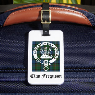 Clan Ferguson Crest Tartan Luggage Tag