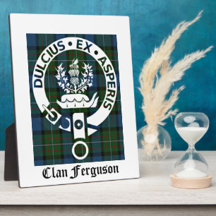 Clan Ferguson Crest Tartan Plaque