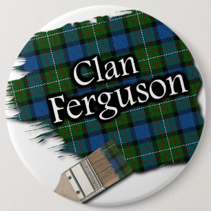 Clan Ferguson Tartan Paint Brush 6 Cm Round Badge