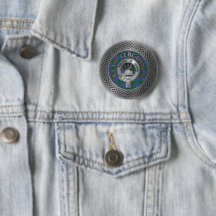 Clan Fergusson Crest & Tartan Knot 6 Cm Round Badge