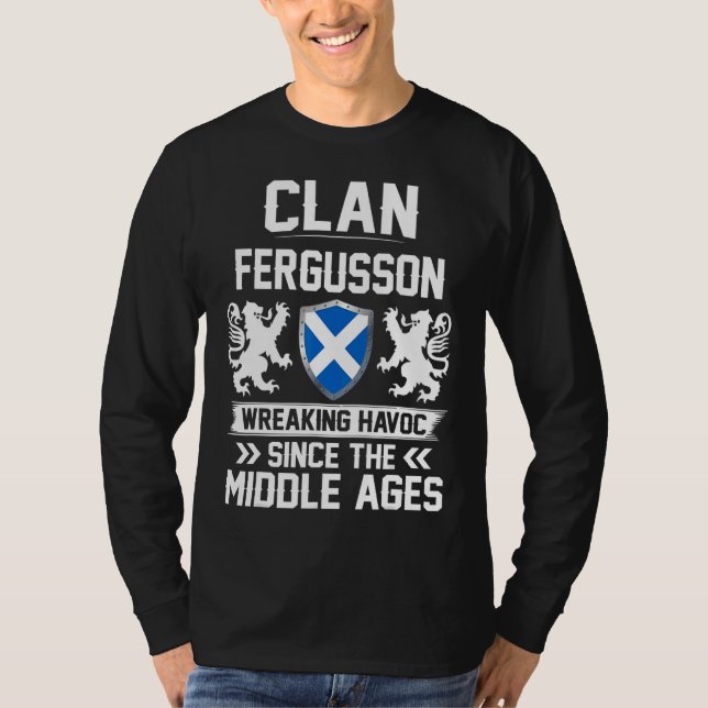 Clan Fergusson Scottish Family Clan Scotland Wreak T-Shirt (Front)