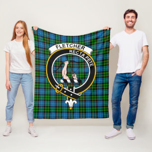 Clan Fletcher Tartan Plaid Fleece Blanket