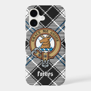 Clan Forbes Crest over Dress Tartan