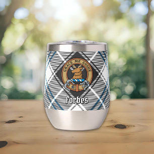 Clan Forbes Crest over Dress Tartan
