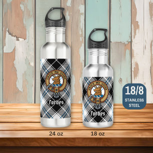 Clan Forbes Crest over Dress Tartan 710 Ml Water Bottle