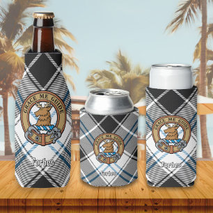 Clan Forbes Crest over Dress Tartan Bottle Cooler