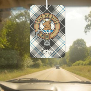Clan Forbes Crest over Dress Tartan Car Air Freshener