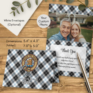 Clan Forbes Crest over Dress Tartan Invitation