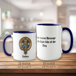 Clan Forbes Crest over Dress Tartan Mug