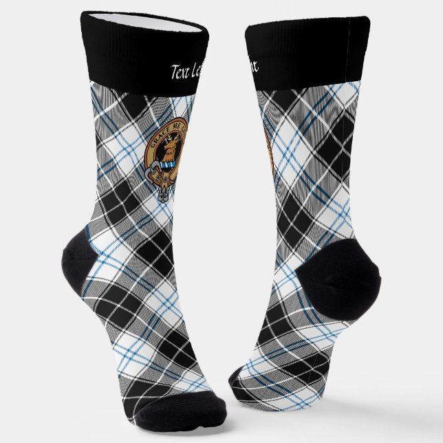 Clan Forbes Crest over Dress Tartan Socks (Angled)