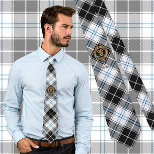 Clan Forbes Crest over Dress Tartan Tie
